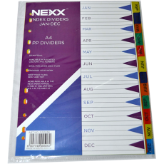 NEXX PVC Index / File Divider January - December